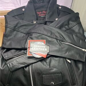 Genuine leather biker jacket